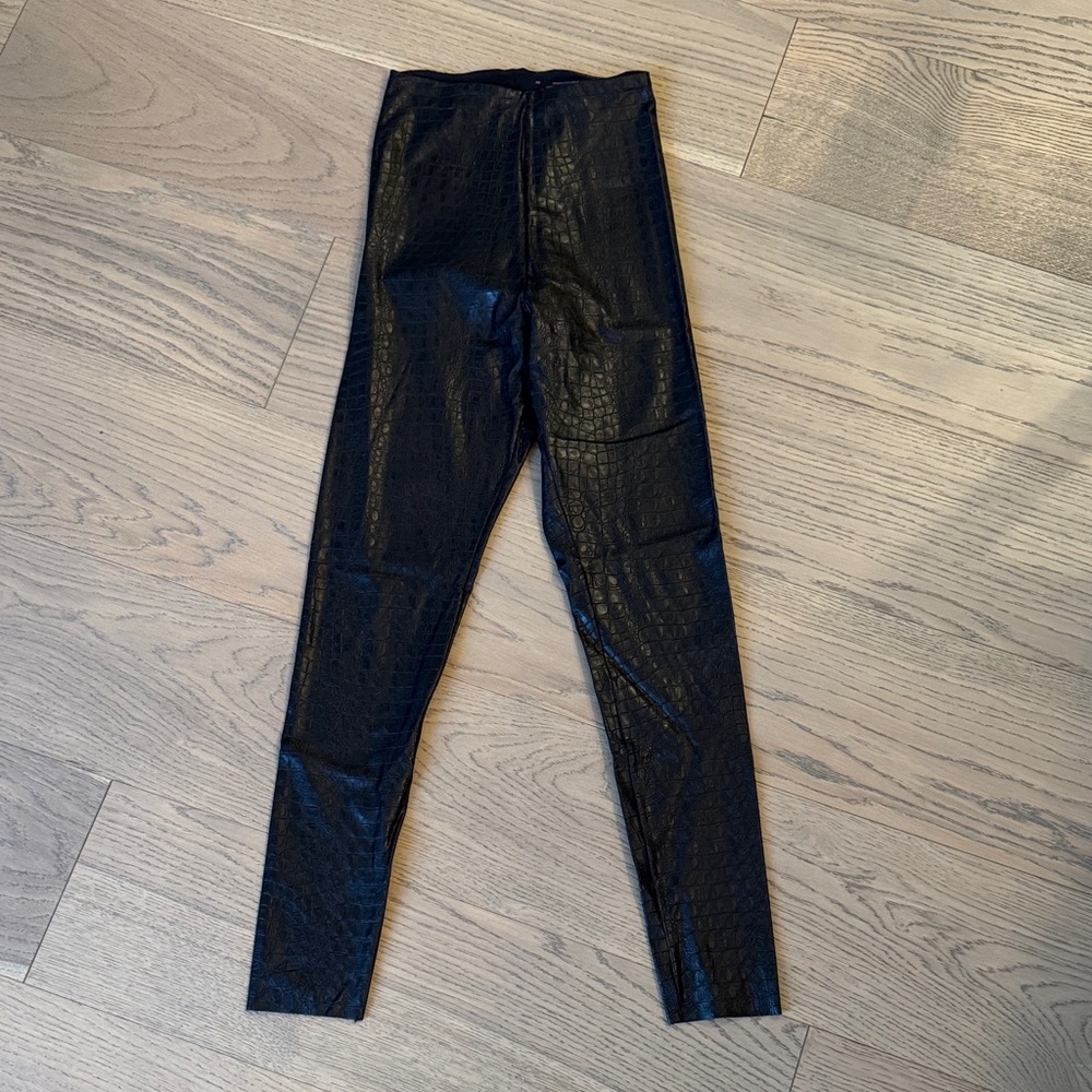 Commando black animal print faux leather leggings